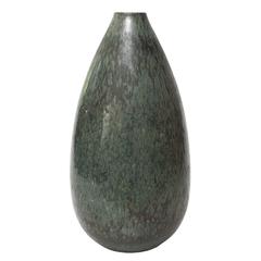 Large Scandinavian Modern Studio Vase, Gunnar Nylund in a Green glaze