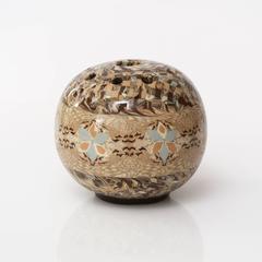 Small French Vallauris Clay Mosaic Vase by Ceramicist Jean Gerbino