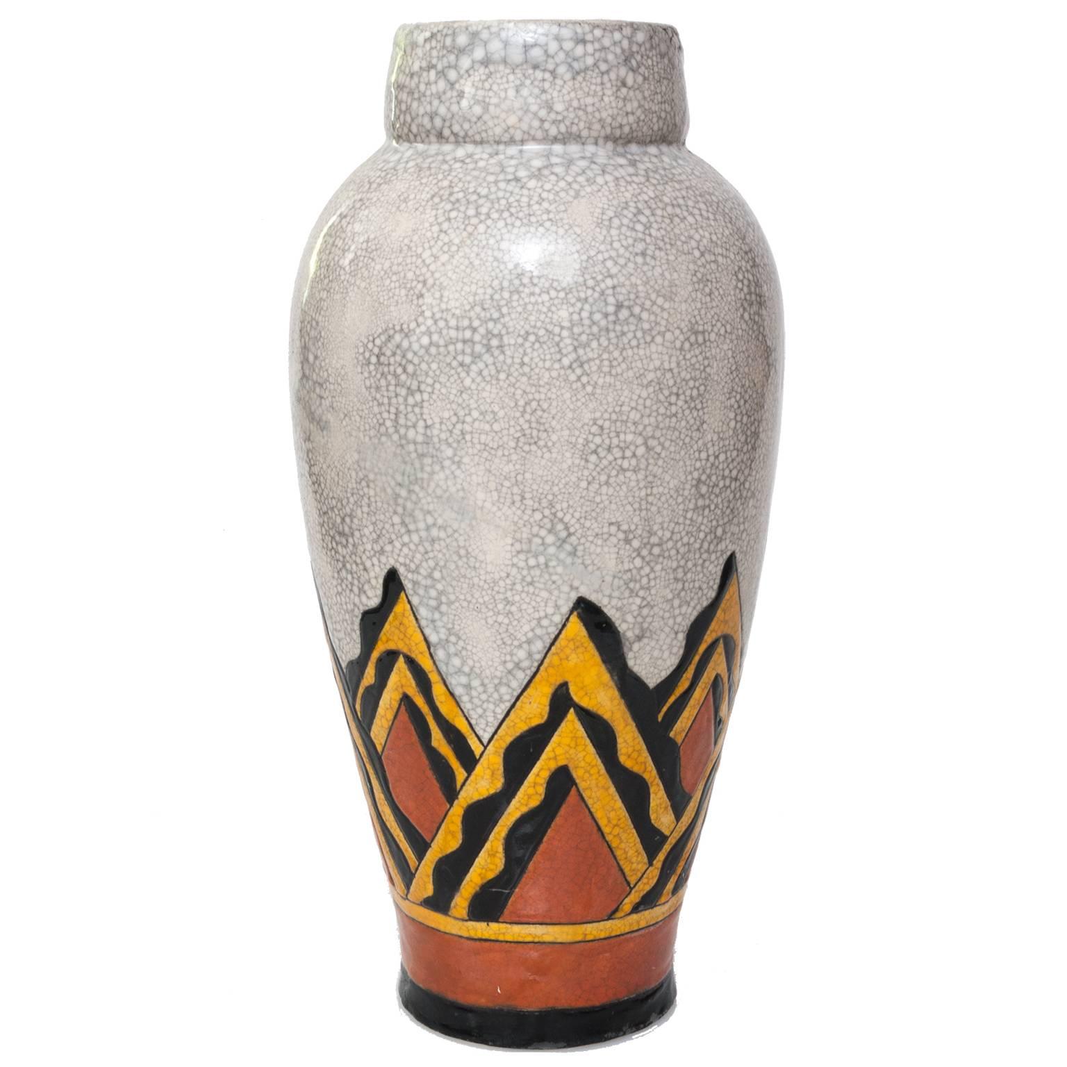 Art Deco Ceramic Vase by Charles Catteau for Boch Freres, Belgium