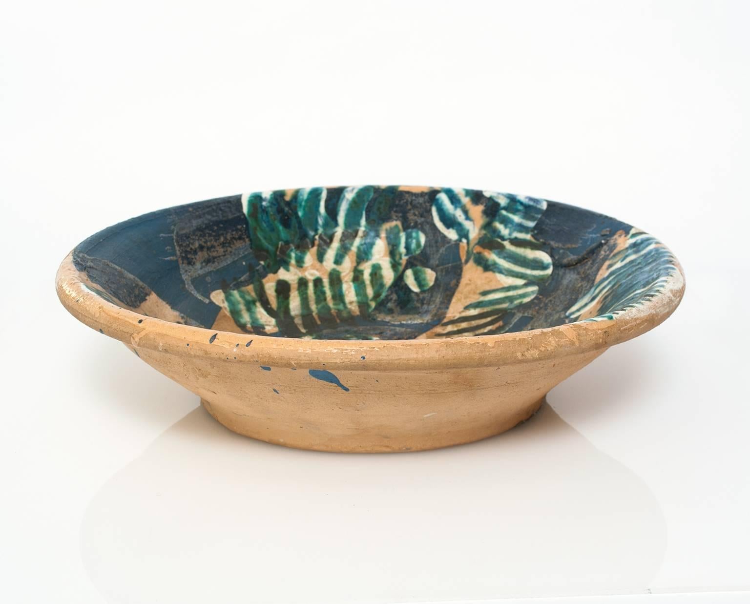 Glazed Scandinavian Modern Unique Studio Bowl from Artist Hertha Hillfon