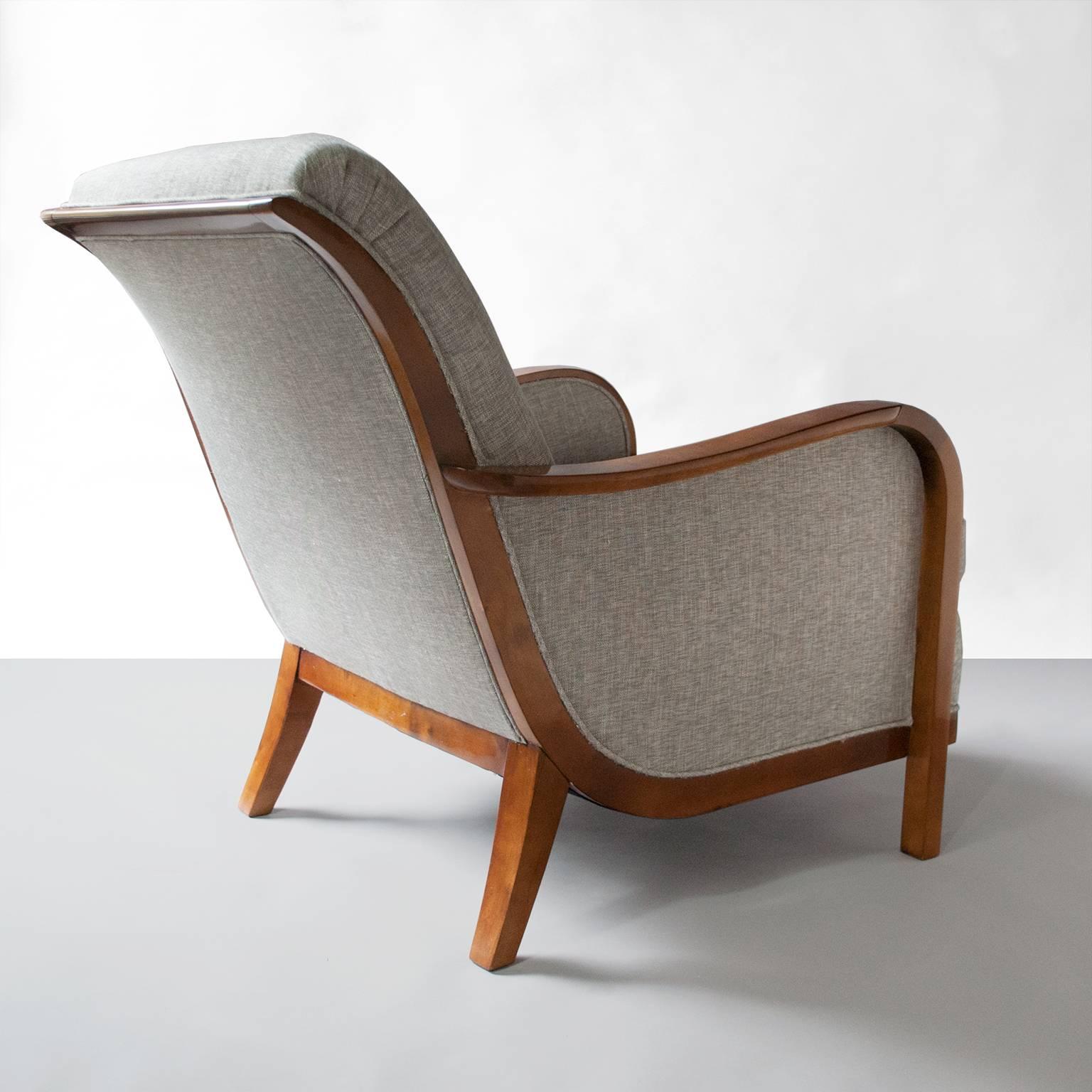 Stained Swedish Art Deco Lounge Chair by Wilhelm Knoll, Malmo 1933