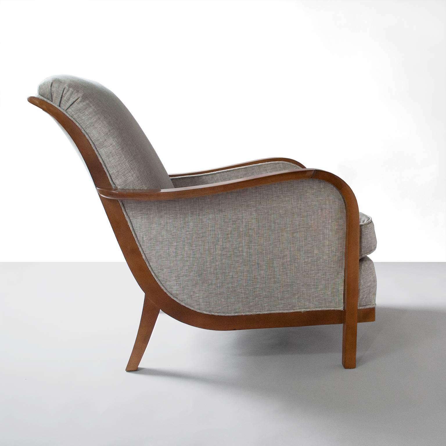 Scandinavian Swedish Art Deco Lounge Chair by Wilhelm Knoll, Malmo 1933