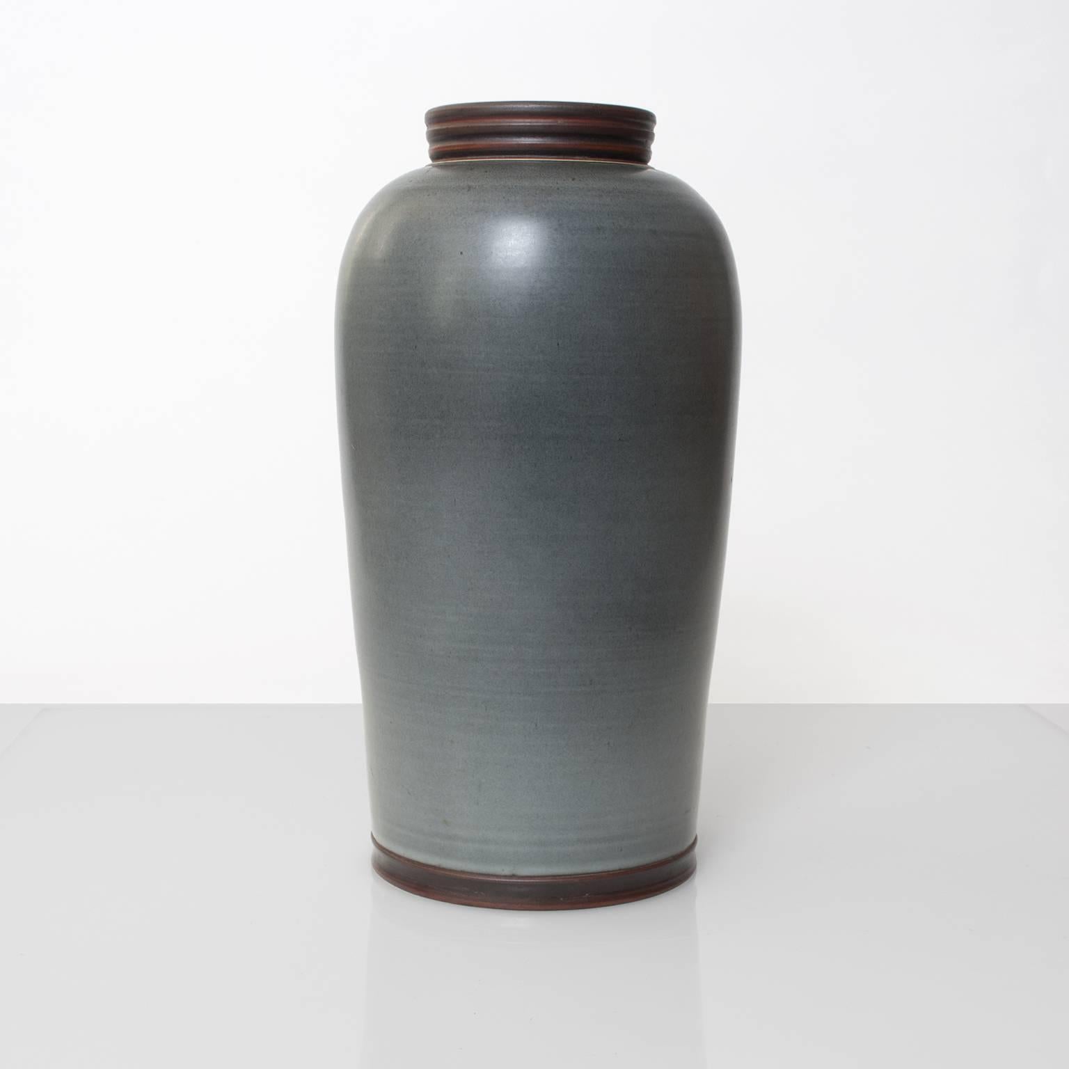 Glazed Tall Swedish Art Deco Vase by Gunnar Nylund for ALP, Lidkoping