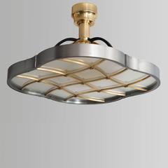Lars Holmstrom Steel and Brass Flush or Pendant Fixture Made at Arvika Studio