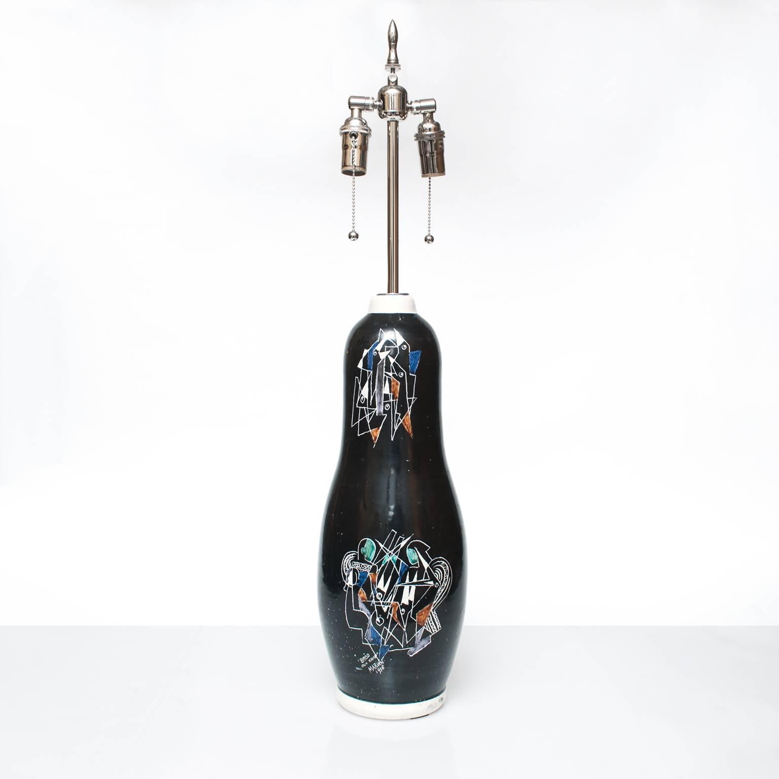 Scandinave moderne Lampe haute en céramique moderne scandinave de Marian Zawadzki pour Tilgman Keramik en vente