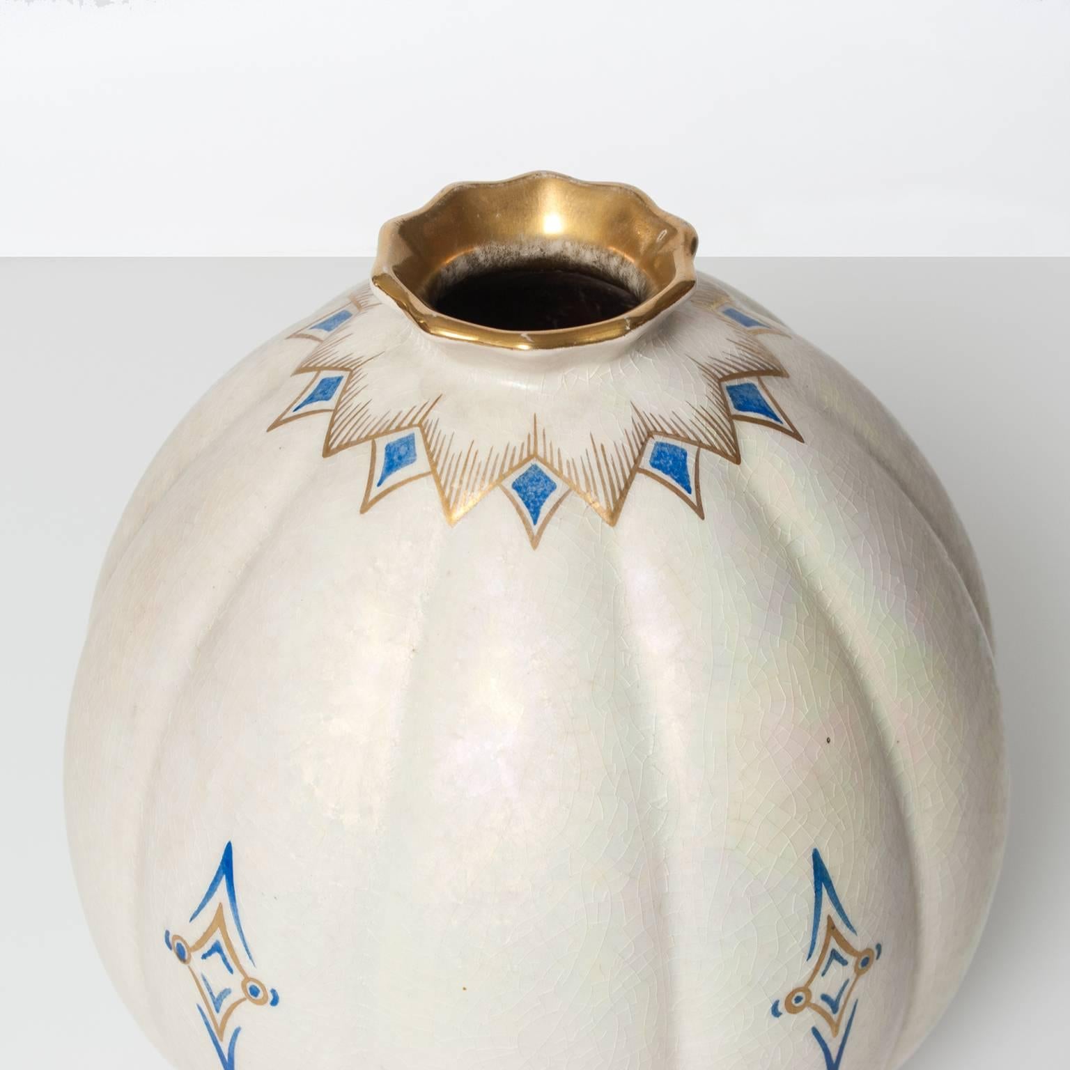 Skandinavische Moderne, Keramik-Lüster-Vase, glasiert Josef Ekberg, Gustavsberg, 1936 im Zustand „Hervorragend“ im Angebot in New York, NY