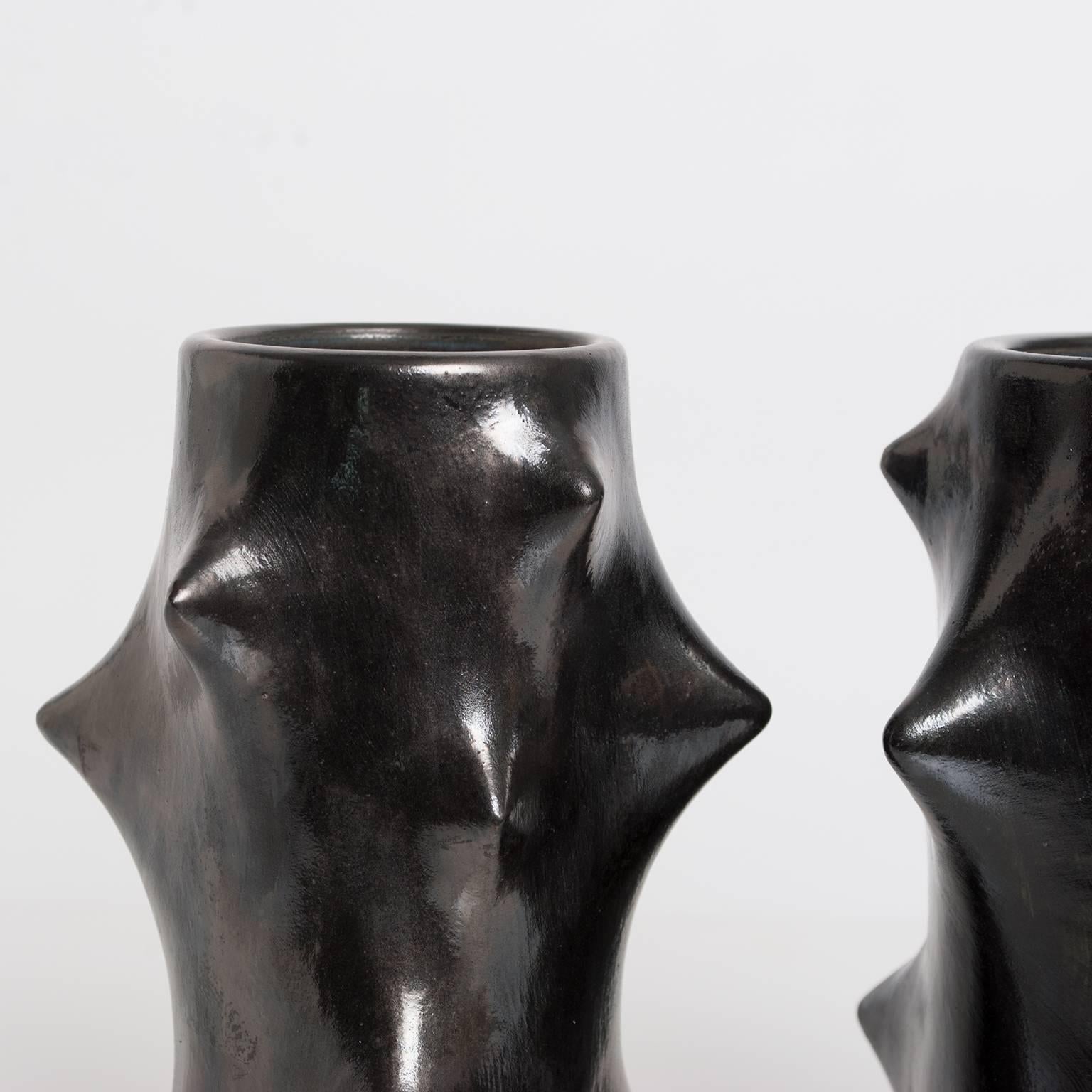 Two Scandinavian Modern Mid-Century Ceramic Vases by Knud Basse In Excellent Condition In New York, NY