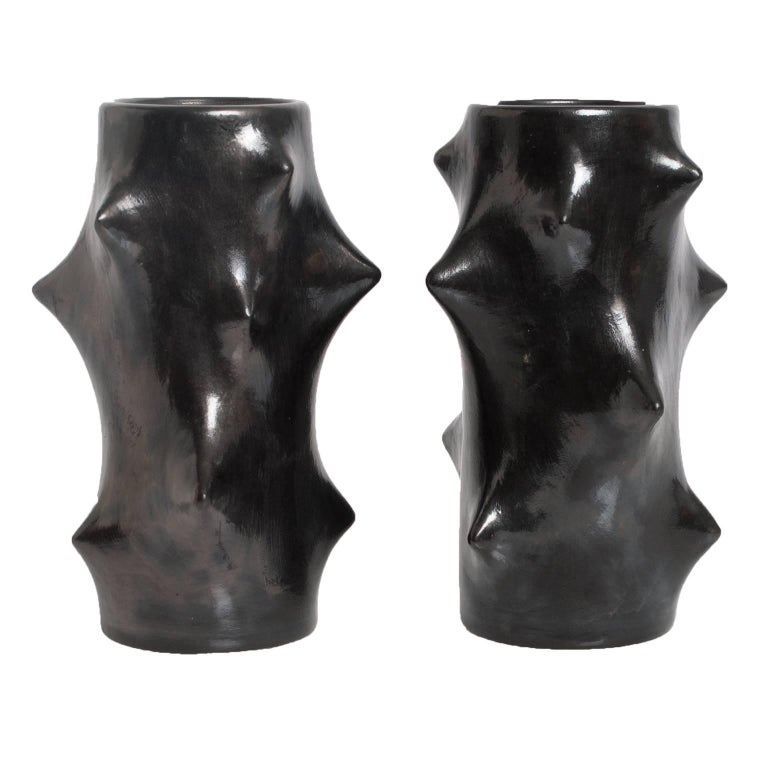 Two Scandinavian Modern MidCentury Ceramic Vases by Knud Basse at 1stDibs