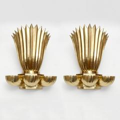 Coppia di grandi lampade in ottone The Modern Scandinavian di Lars Holmström per Arvika