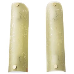 Scandinavian Modern Glossner Etched Glass Sconces
