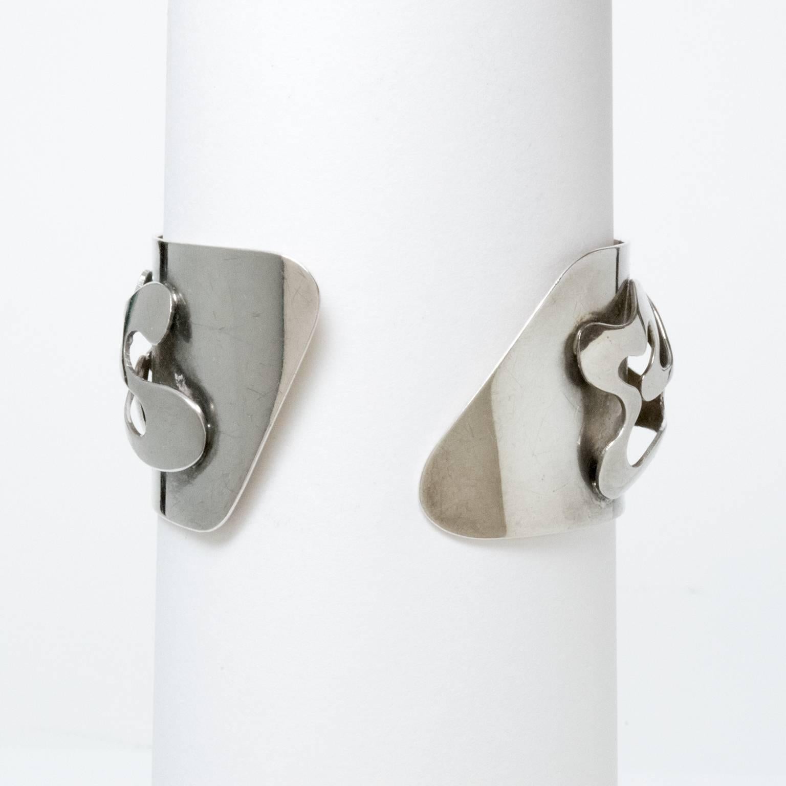 Scandinavian Modern Silver Bracelet, Henry Marius Jacobsen Bracelet Copenhagen, For Sale 4