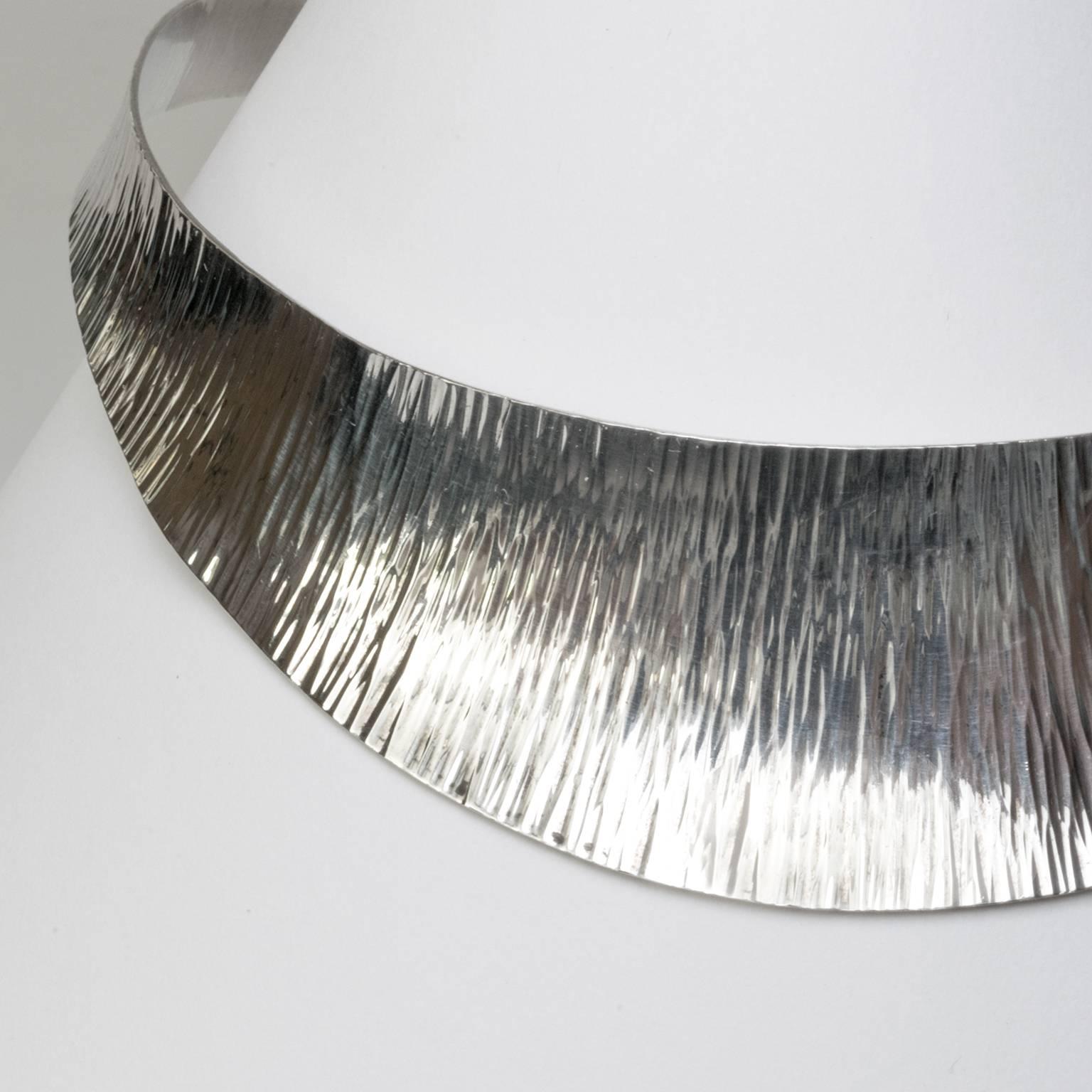 Scandinavian Modern Silver Collar 