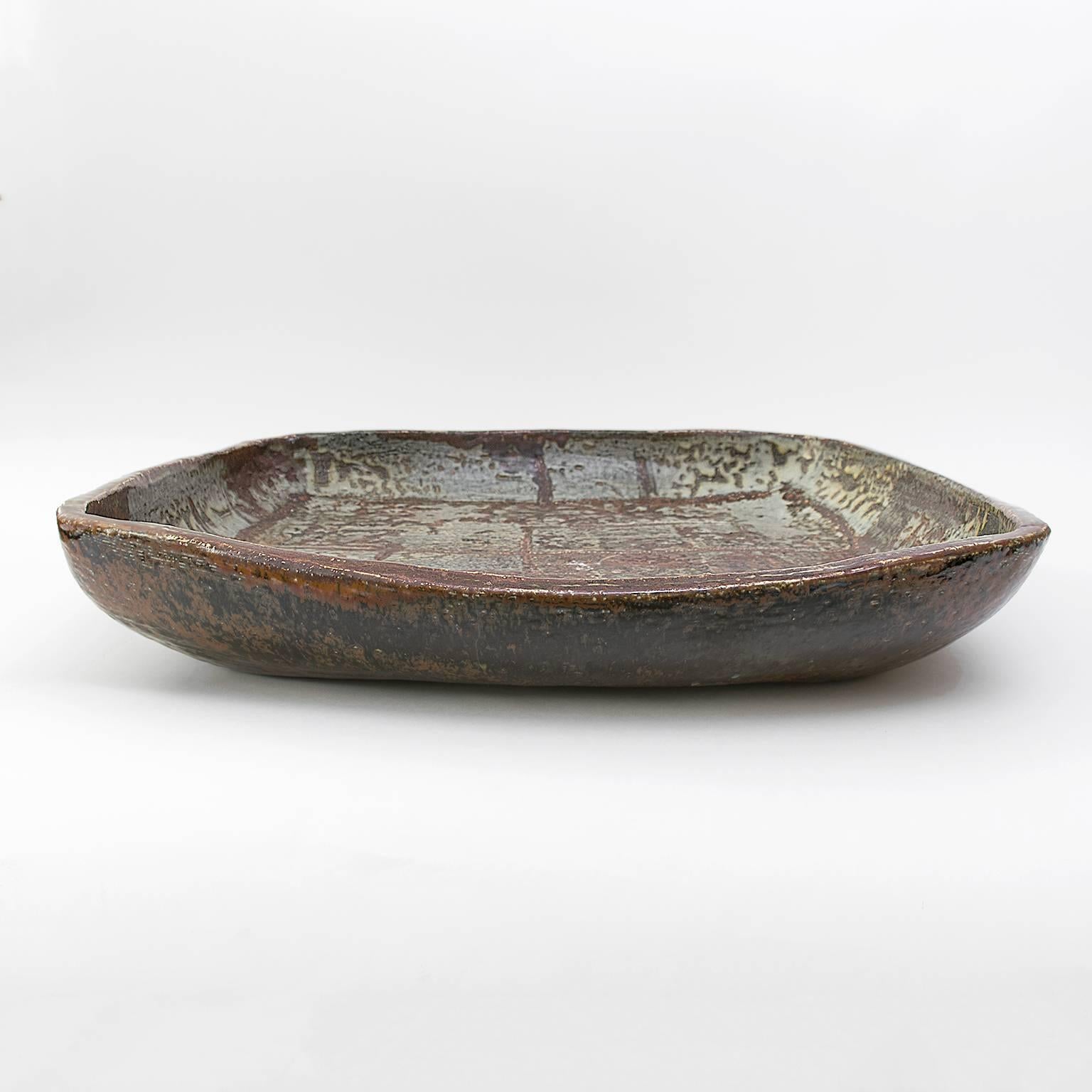Scandinavian Modern Carl-Harry Stalhane Studio Ceramic Monumental Bowl 1