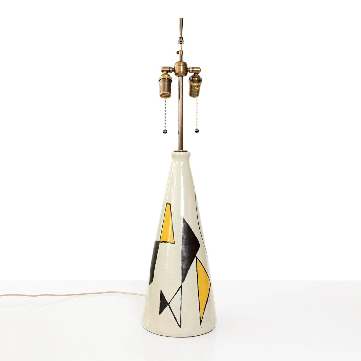 Glazed Scandinavian Modern Ceramic Lamp by Axel Bruel