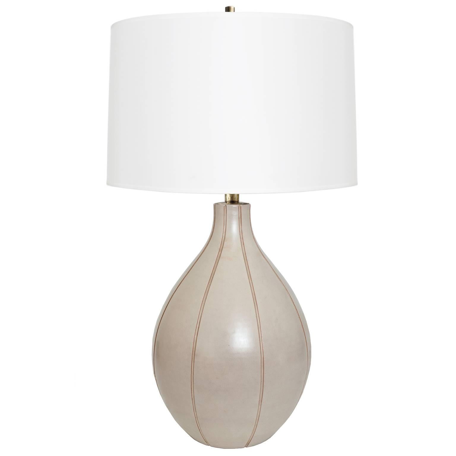 Scandinavian Modern Ceramic Lamp by Ewald Dahlskog, Bo Fajans, Sweden
