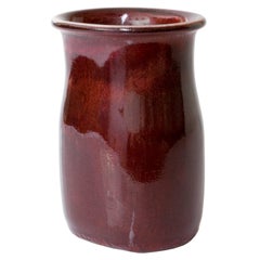Scandinavian Modern Stig Lindberg Unique Studio Vase Red Oxblood Glaze
