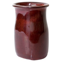 Scandinavian Modern Stig Lindberg Unique Studio Vase Red Oxblood Glaze 10