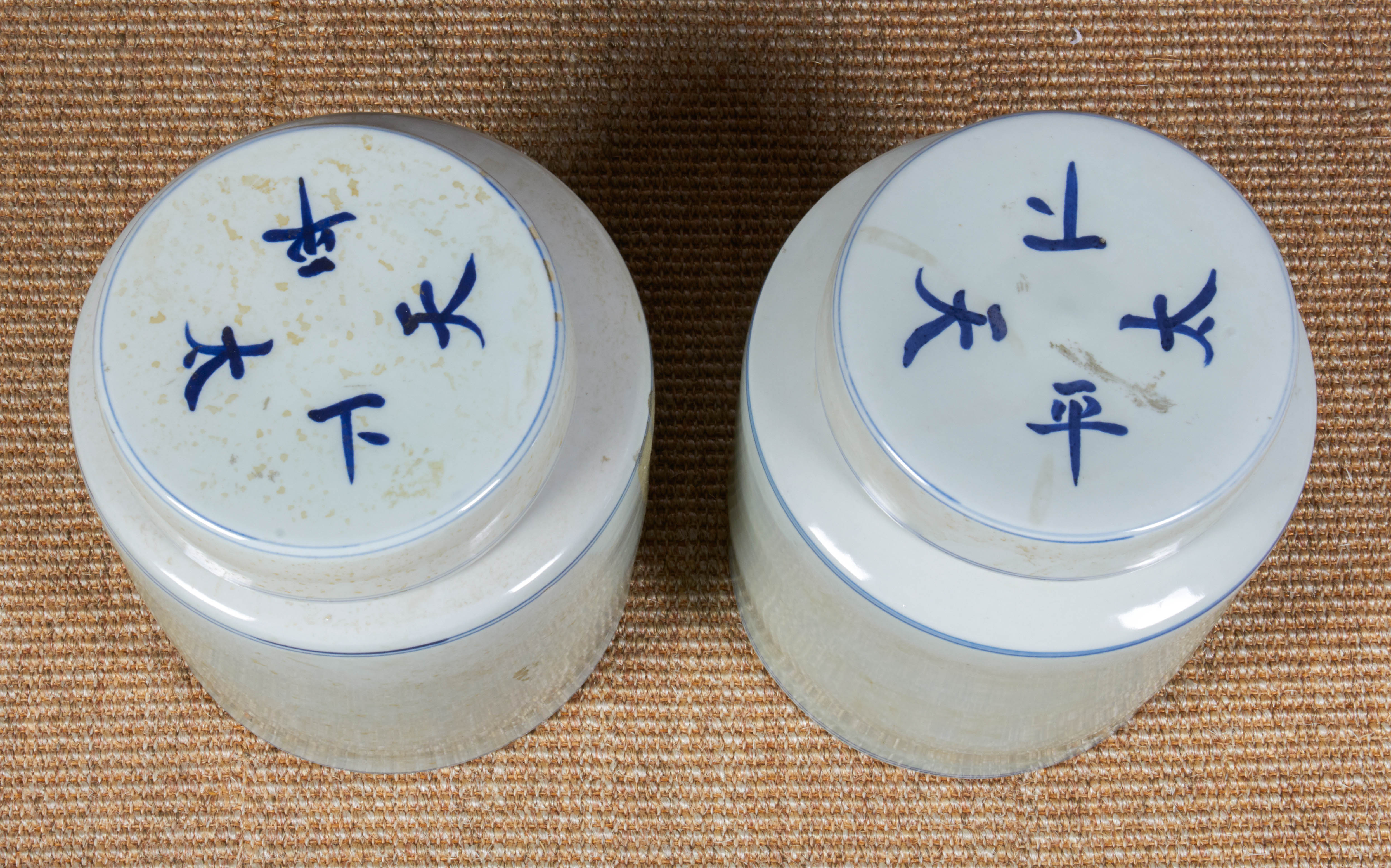19th Century Pair of Chinese Porcelain Tea Containers For Sale
