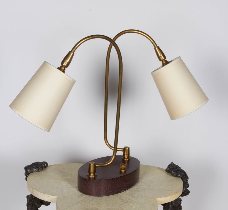Mid-Century Modern Vintage French Twin Table Lamp