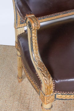 Pair of Early 19th Century French Bergeres Upholstered in Edelman Leather