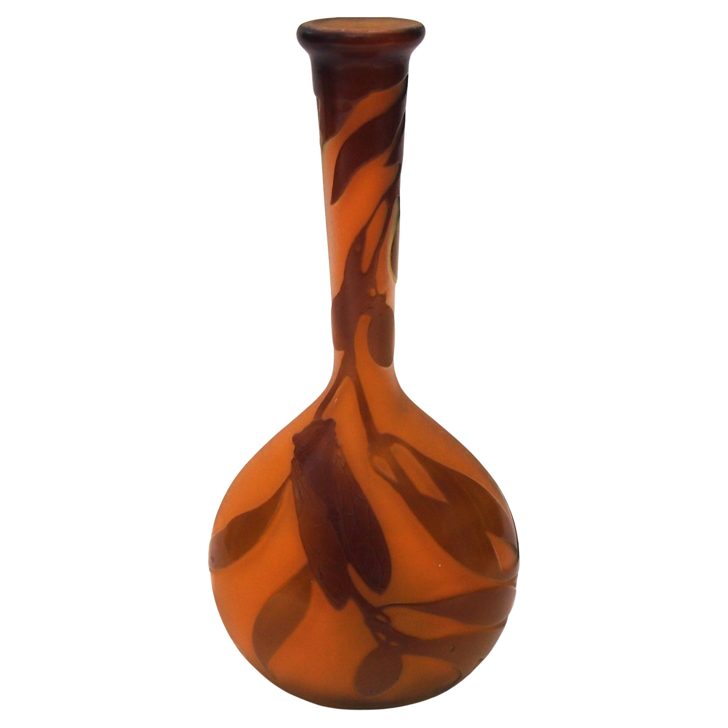Vase en verre Cicada Banjo d
Emile Galle Art Glass, circa 1923