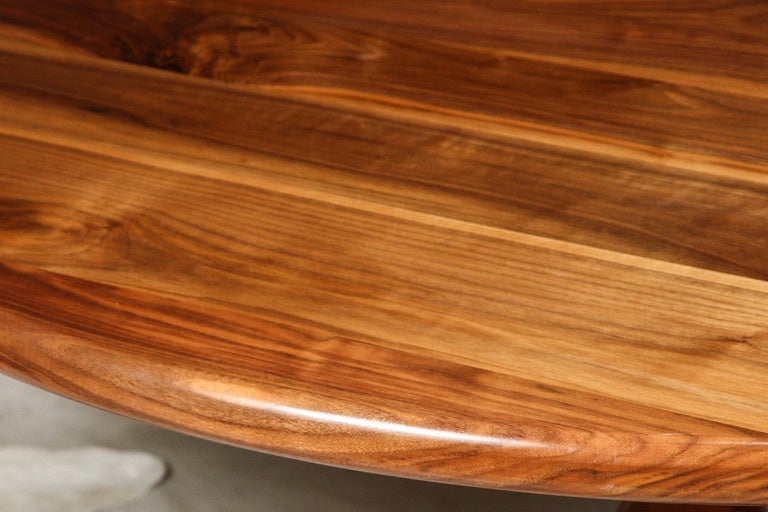 American Black Walnut Pedestal Dining Table by Michael Kelly In Excellent Condition In Santa Monica, CA