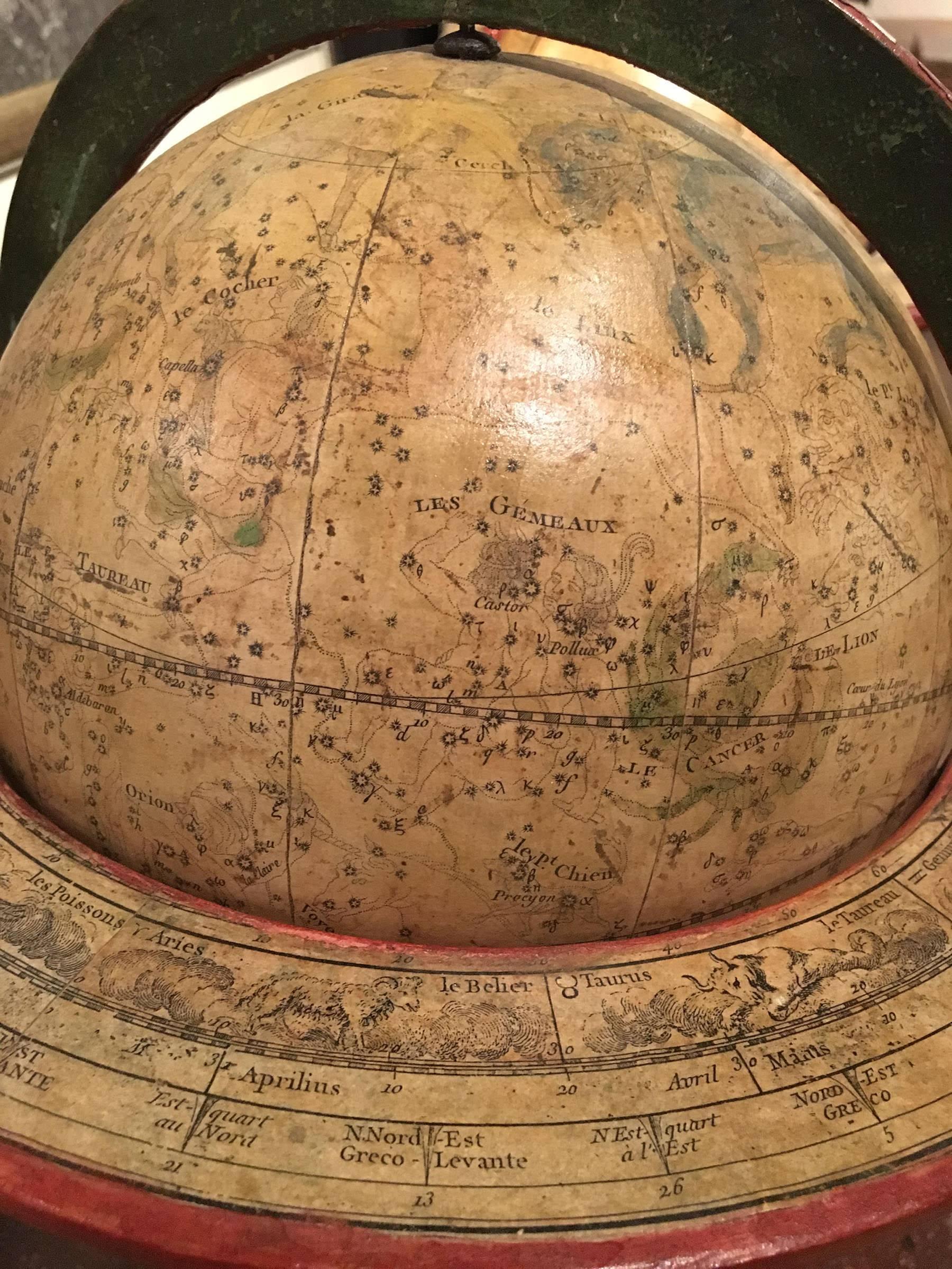 18th Century and Earlier Assembled Pair of Terrestrial and Celestial Globes by Delamarche and Fortin