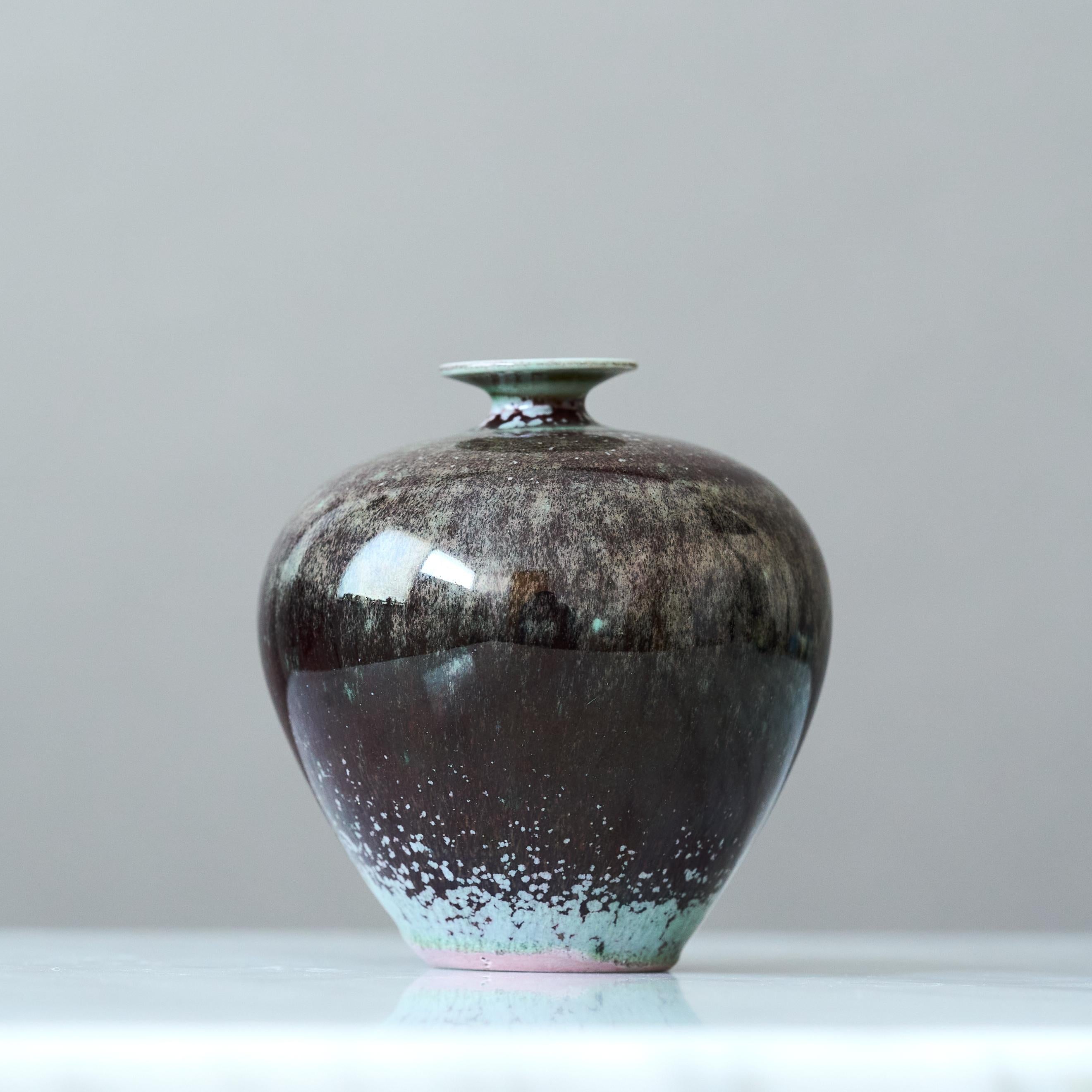 20th Century Stoneware Miniature Vase by Berndt Friberg. Gustavsberg Sweden 1960s For Sale