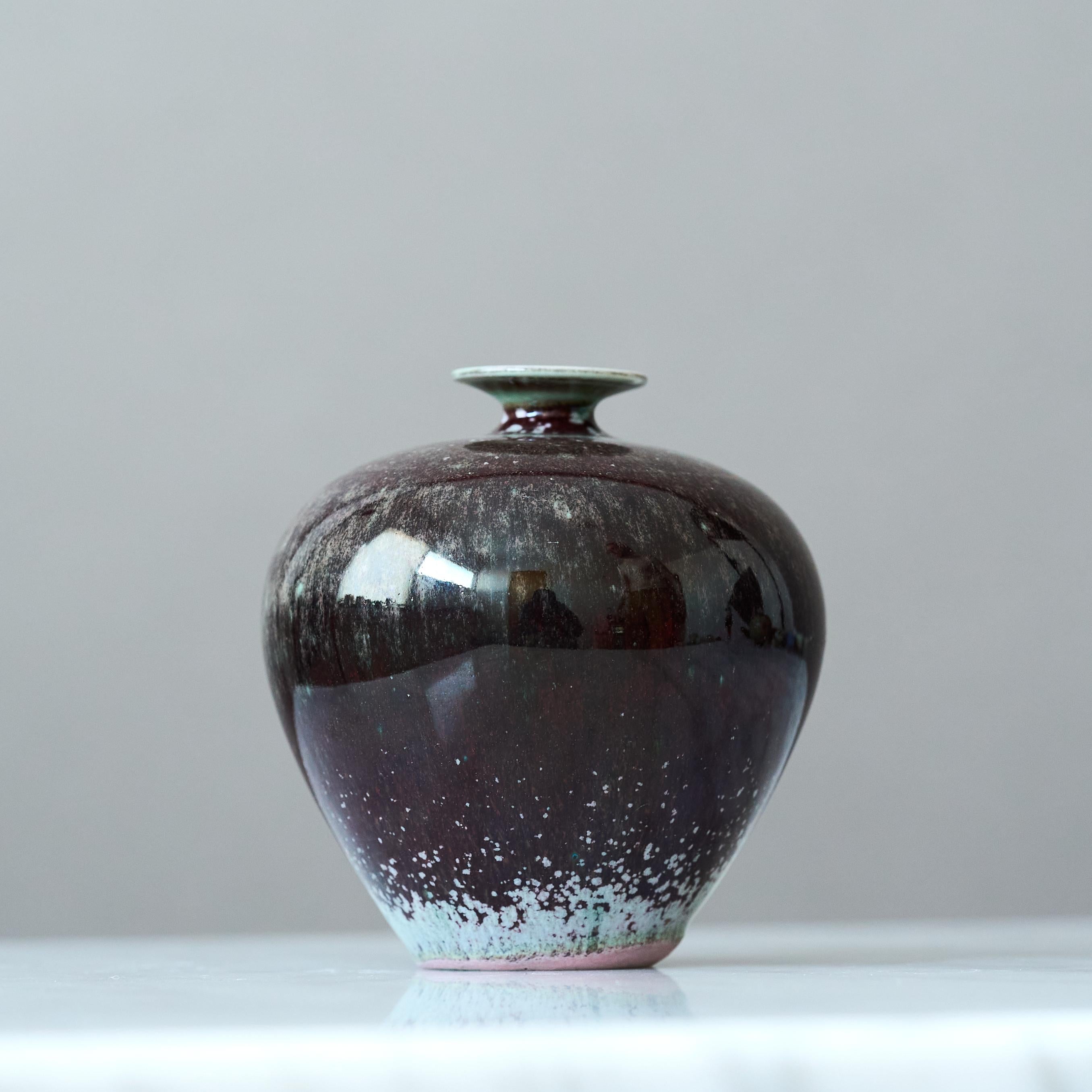 Swedish Stoneware Miniature Vase by Berndt Friberg. Gustavsberg Sweden 1960s For Sale