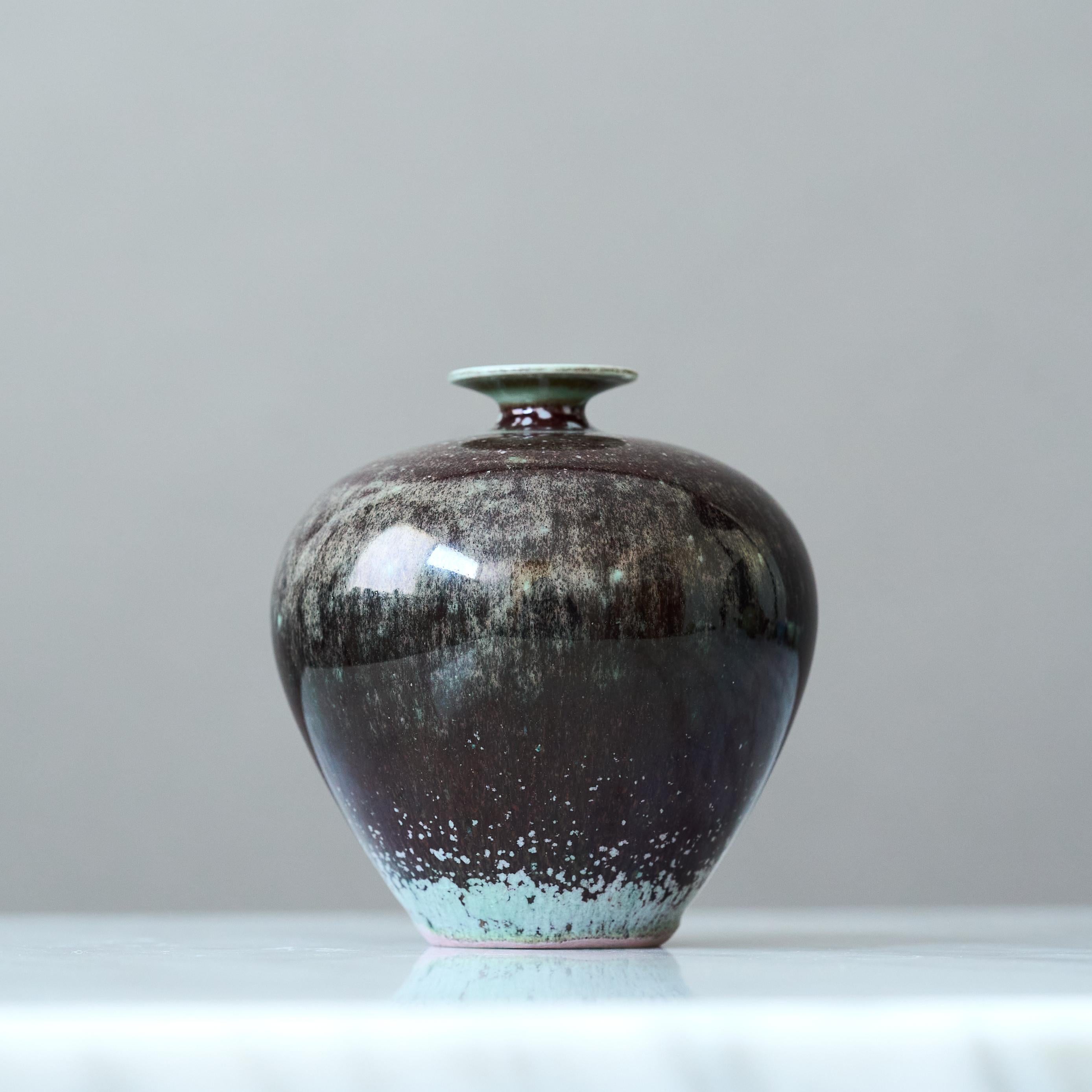 Ceramic Stoneware Miniature Vase by Berndt Friberg. Gustavsberg Sweden 1960s For Sale