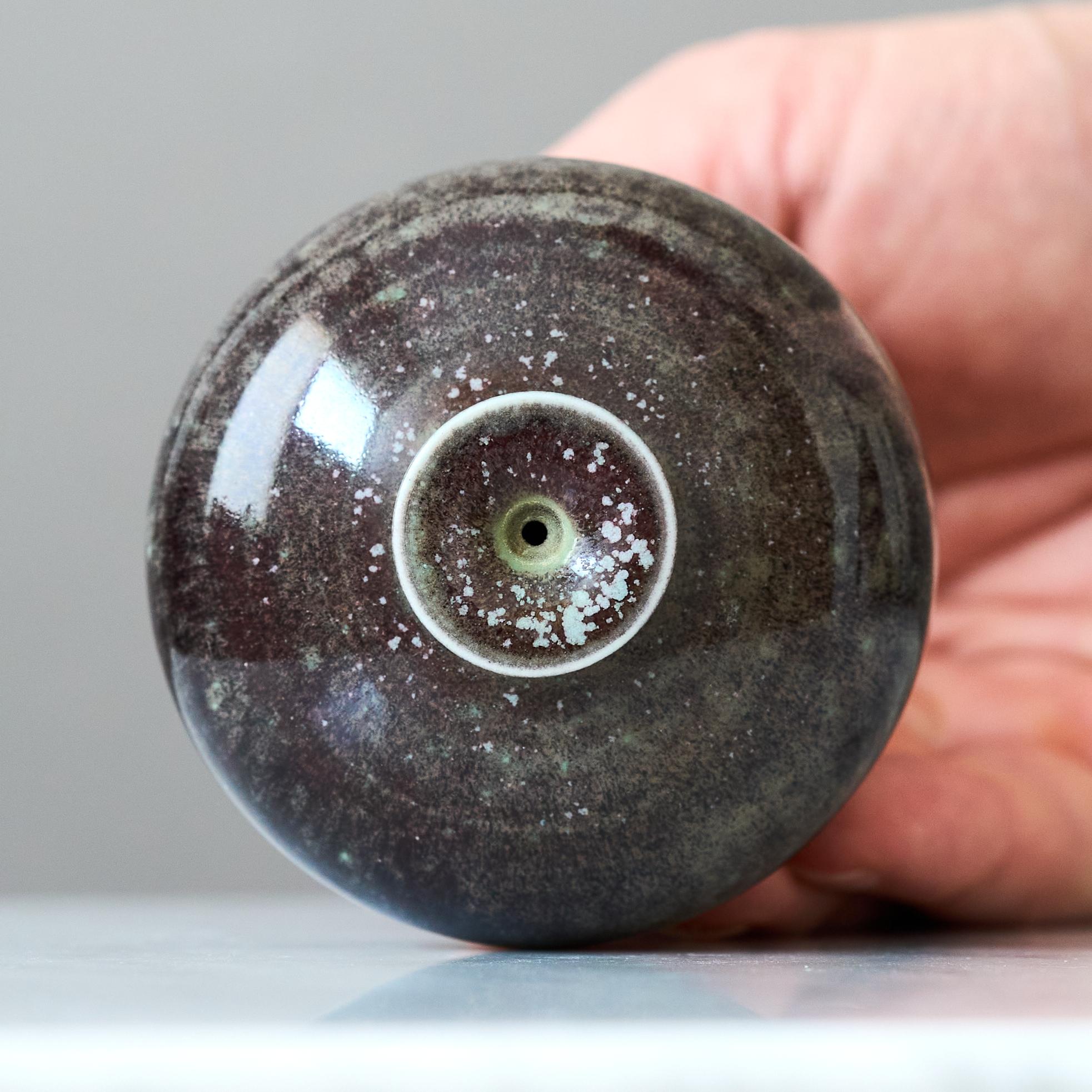 Scandinavian Modern Stoneware Miniature Vase by Berndt Friberg. Gustavsberg Sweden 1960s For Sale