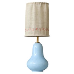 Gunnar Nylund, Blue Stoneware Table Lamp for Rörstrand, Sweden, 1950s