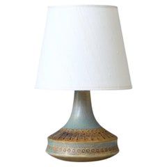 Lampada da tavolo in gres blu in stile Mid-Century, disegnata da Ulla Winblad per Alingsås, Svezia, anni '50