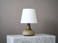Brown Mid-Century Stoneware Table Lamp by Ulla Winblad for Alingsås Sweden 1950s