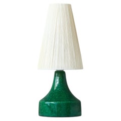 Green Swedish Mid-Century Ceramic Table Lamp, Sweden, 1960s.