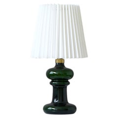 Green Michael Bang 'GRANNY' Glass Table Lamp, Holmegaard, Denmark, 1970s