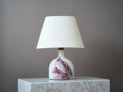 Lampada da tavolo in vetro "White Michael Bang", Holmegaard, Danimarca, anni '80