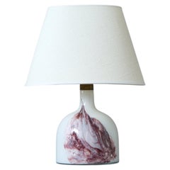 Lampada da tavolo in vetro "White Michael Bang", Holmegaard, Danimarca, anni '80