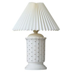 White & Gold Danish Mid-Century Porcelain Table Lamp, Denmark, 1960s
