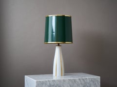 White & Gold Mid-Century KPM Krister Porcelain Table Lamp, Germany, 1950s