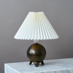 Swedish Art Deco Bronzed Globe Table Lamp, Sweden, 1930s.