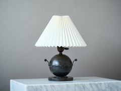 Swedish Art Deco Bronze Globe Table Lamp, Sweden, 1930s.