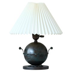 Swedish Art Deco Bronze Globe Table Lamp, Sweden, 1930s.