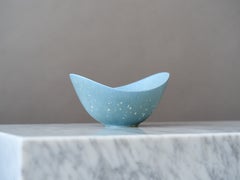 Blue Stoneware Bowl by Gunnar Nylund in Rare Color for Rorstrand, Sweden, 1950s