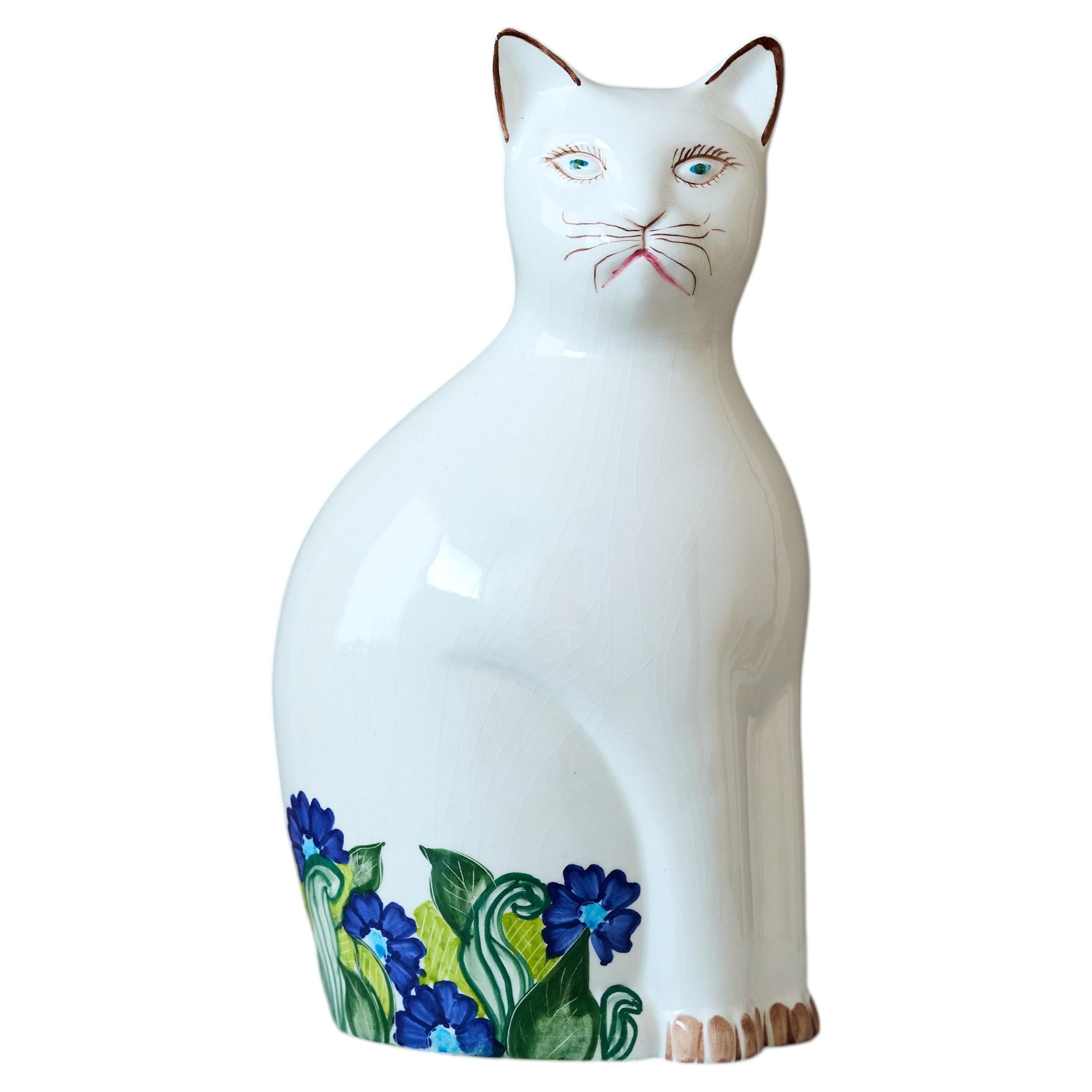 Ceramic Mid-Century Italian Cat Sculpture, Italy, 1960s For Sale