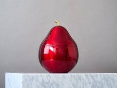 Roter Eiskübel aus Aluminium aus den 1970er Jahren, birnenförmig, von Daydream, Australien.