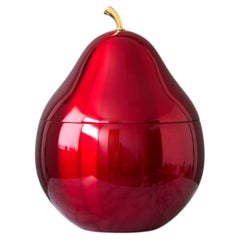 Roter Eiskübel aus Aluminium aus den 1970er Jahren, birnenförmig, von Daydream, Australien.