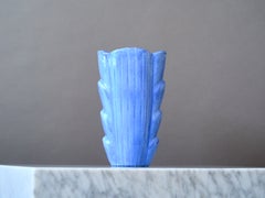 Blaue Art-Déco-Vase aus Steingut von Gunnar Nylund. Rorstrand, Schweden, 1930er-Jahre.
