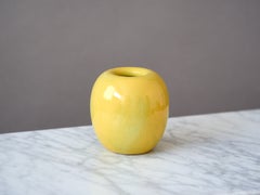 Yellow Ceramic Apple Shaped Vase by Upsala Ekeby, Sweden, 1939.