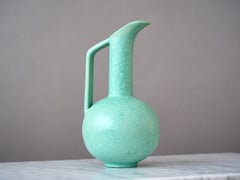 Green Turquoise Ceramic Art Deco Vase by St Eriks Lervarufabriker, Sweden, 1930s